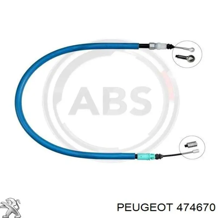Cable de freno de mano trasero derecho/izquierdo 474670 Peugeot/Citroen