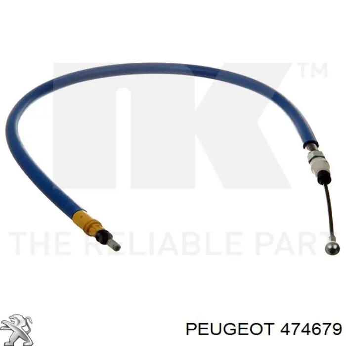 Cable de freno de mano trasero izquierdo 474679 Peugeot/Citroen