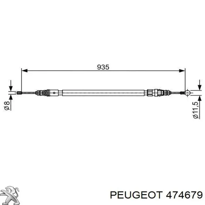 Трос ручного тормоза задний Peugeot/Citroen 474679 цена, от 10.31 USD