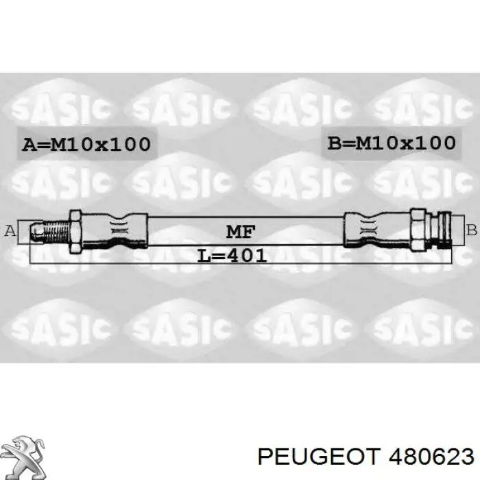 Купить 480623 Peugeot/Citroen Шланг тормозной передний