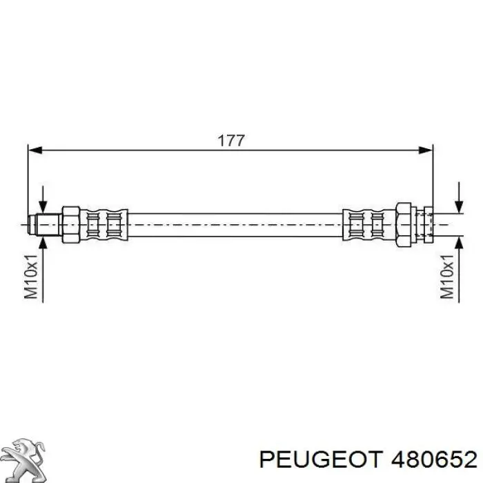 Tubo flexible de frenos trasero 480652 Peugeot/Citroen
