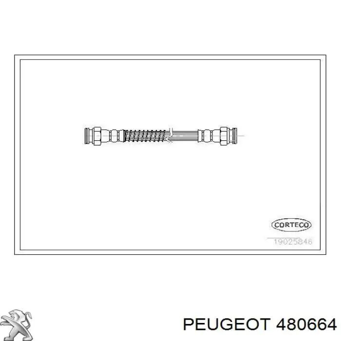 Шланг тормозной задний правый 480664 Peugeot/Citroen