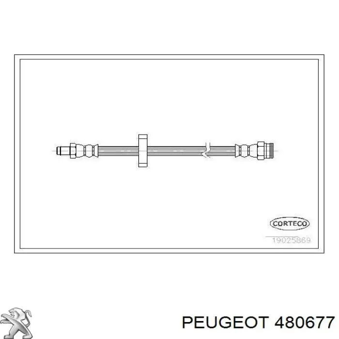 Tubo flexible de frenos trasero 480677 Peugeot/Citroen