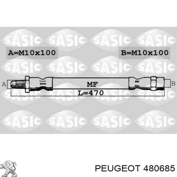 Шланг тормозной передний Peugeot/Citroen 480685 цена, от 6.19 USD