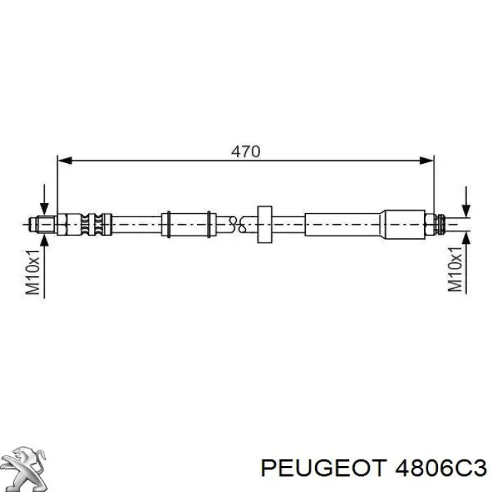 4806C3 Peugeot/Citroen шланг тормозной передний