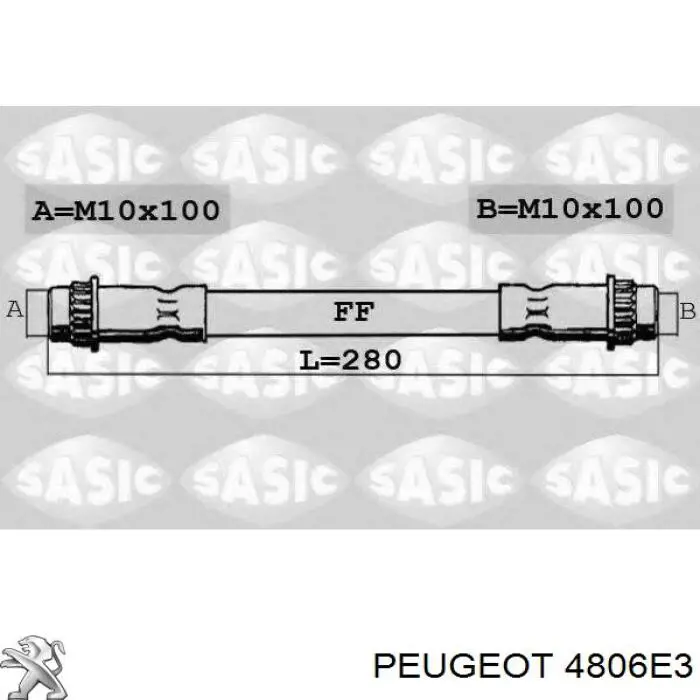 Купить 4806E3 Peugeot/Citroen Задний тормозной шланг