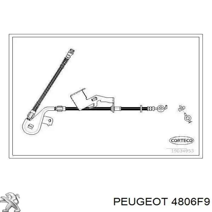Шланг тормозной передний, левый Peugeot/Citroen 4806F9 цена, от 40.69 USD