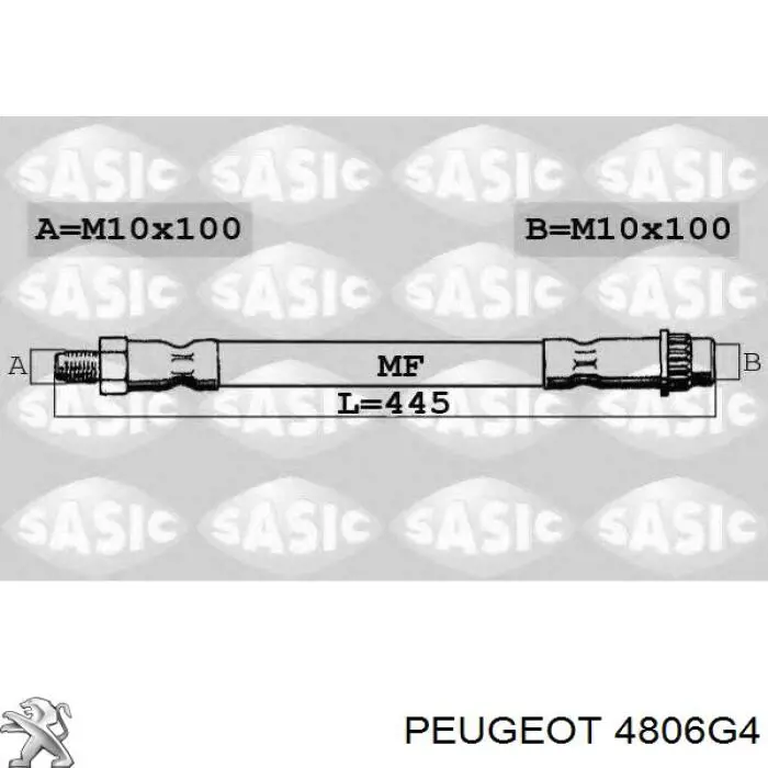 Шланг тормозной передний 4806G4 Peugeot/Citroen