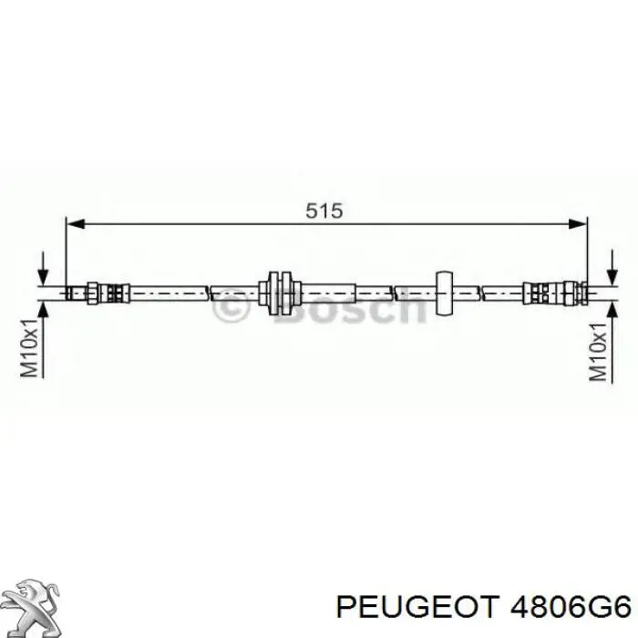 4806G6 Peugeot/Citroen шланг тормозной передний