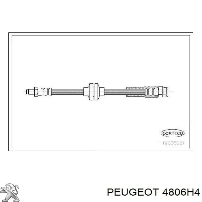 Tubo flexible de frenos trasero 4806H4 Peugeot/Citroen