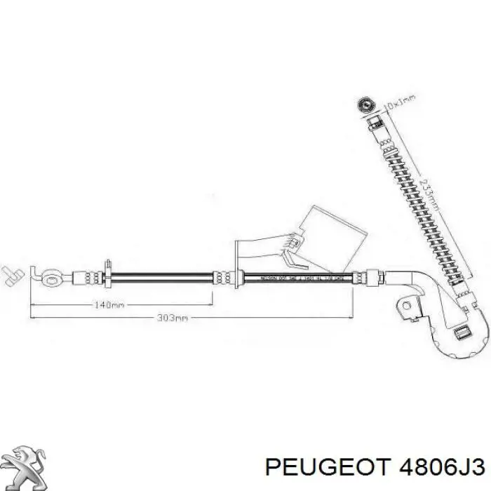 SL6344 ABS Шланг тормозной задний левый