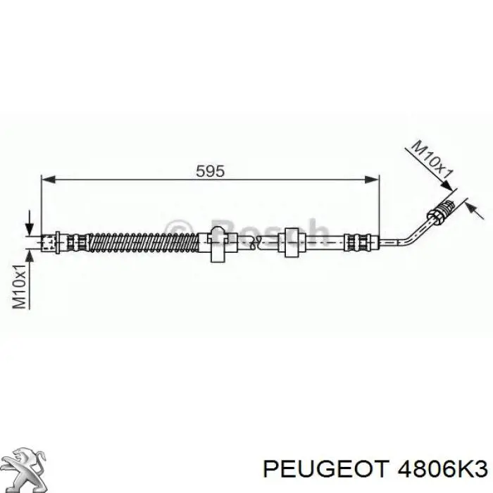 Шланг тормозной задний, правый Peugeot/Citroen 4806K3 цена, от 17.90 USD