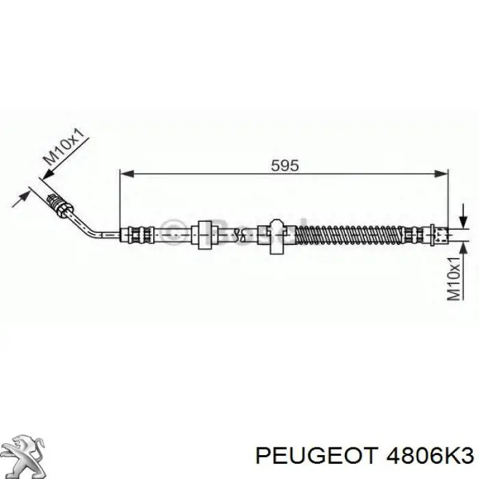 Купить 4806K3 Peugeot/Citroen Шланг тормозной задний правый