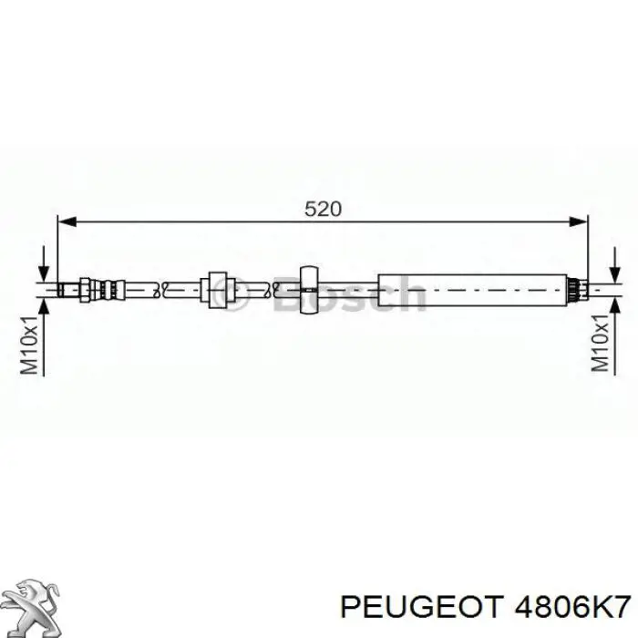 Latiguillo de freno delantero 4806K7 Peugeot/Citroen