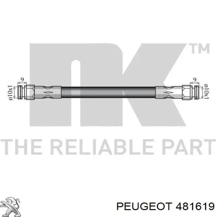 Задний тормозной шланг 481619 Peugeot/Citroen