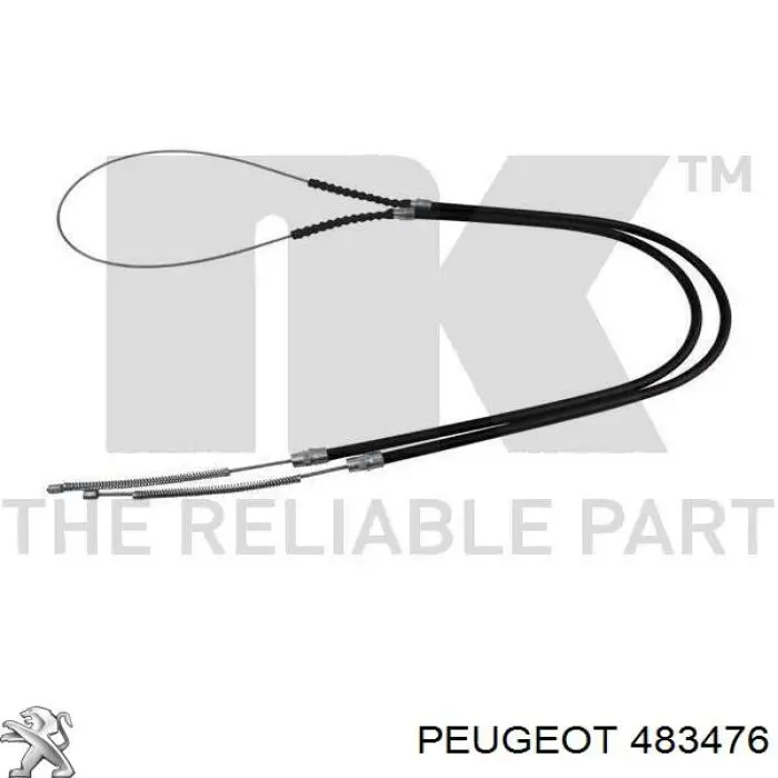 Cable de freno de mano trasero derecho/izquierdo 483476 Peugeot/Citroen