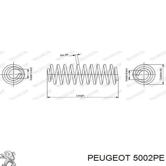 Пружина амортизатора передняя Peugeot/Citroen 5002PE цена, от 39.77 USD