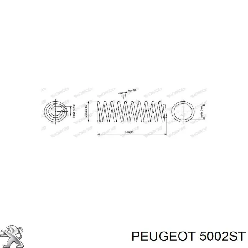 Пружина амортизатора передняя Peugeot/Citroen 5002ST цена, от 29.14 USD