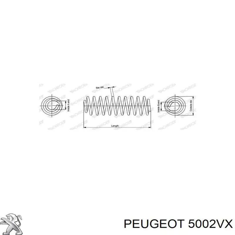 5002VX Peugeot/Citroen Пружина передней подвески