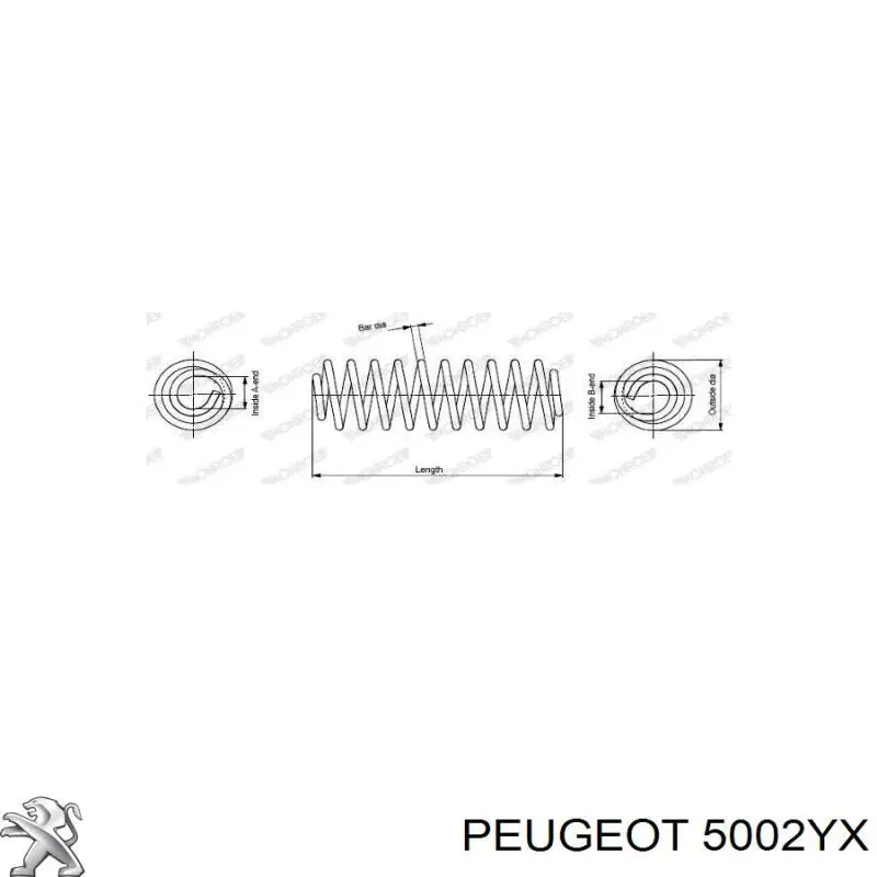 Muelle de suspensión eje delantero 5002YX Peugeot/Citroen