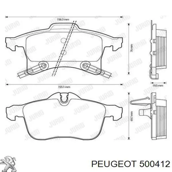 500412 Peugeot/Citroen mola dianteira