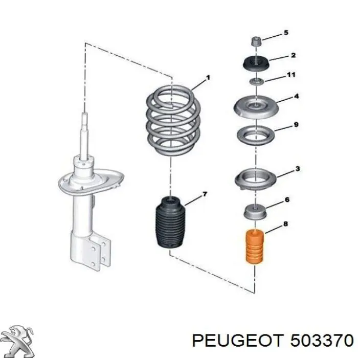 Буфер (отбойник) амортизатора переднего 503370 Peugeot/Citroen