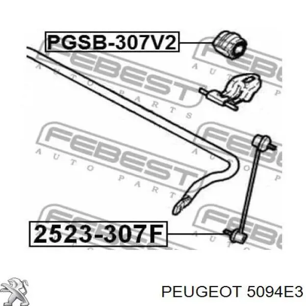 5094E3 Peugeot/Citroen Разрезная втулка стабилизатора