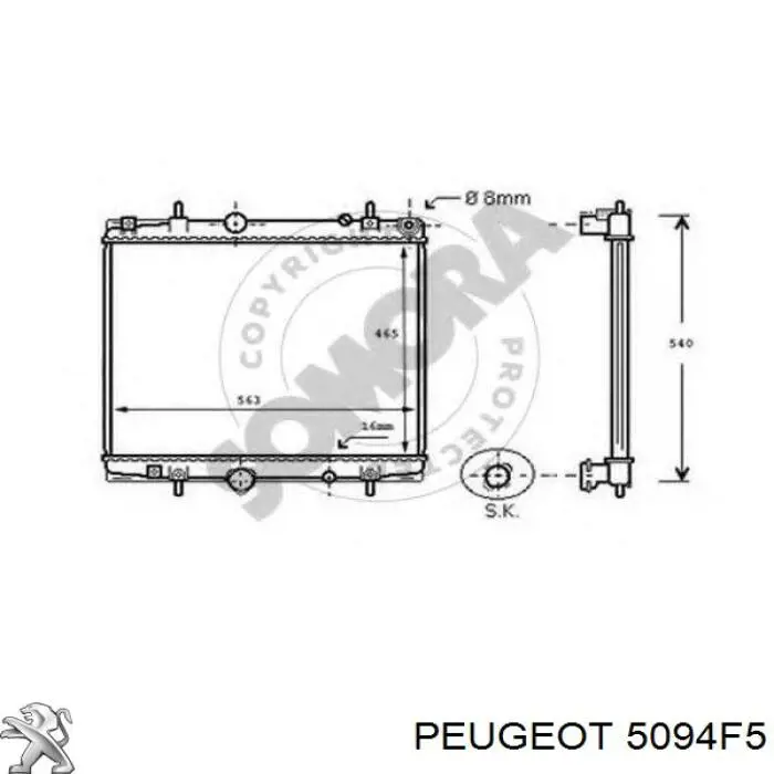 Casquillo de barra estabilizadora delantera 5094F5 Peugeot/Citroen