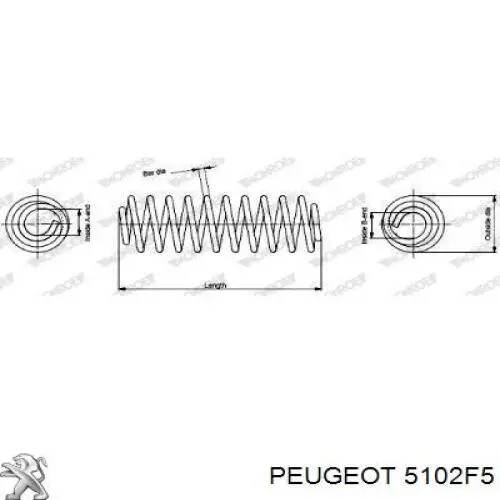 Задняя пружина 5102F5 Peugeot/Citroen