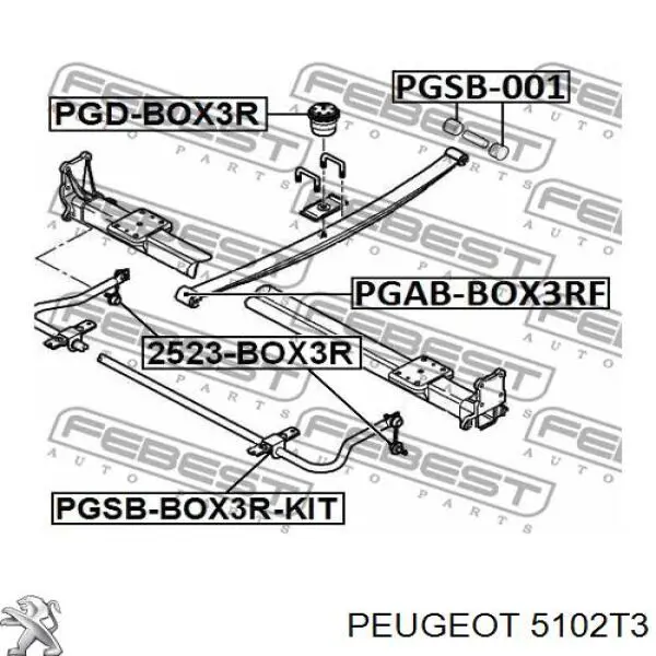 5102T3 Peugeot/Citroen рессора задняя