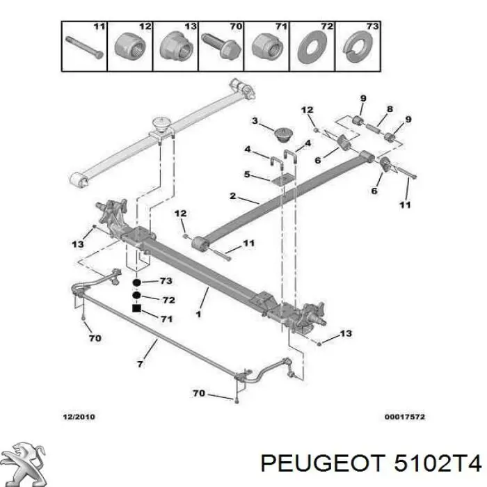 Купить 5102T4 Peugeot/Citroen Рессоры дополнительные
