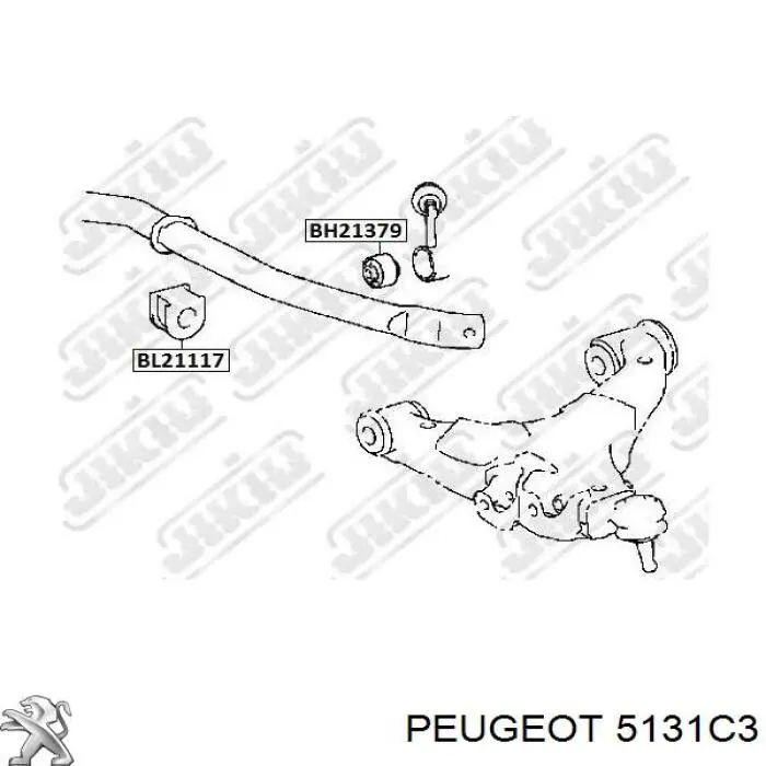Купить 5131C3 Peugeot/Citroen Сайлентблок заднего продольного нижнего рычага