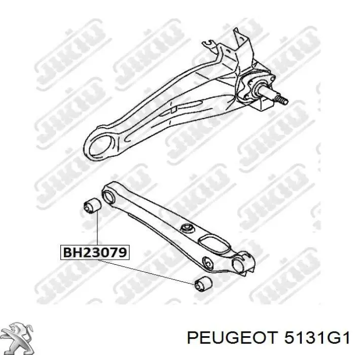 Сайлентблок заднего поперечного рычага внутренний 5131G1 Peugeot/Citroen