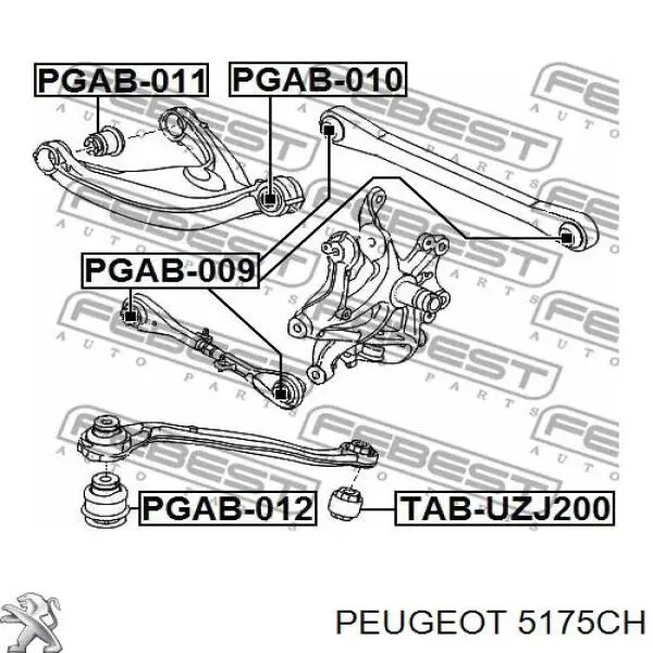 Brazo suspension trasero superior derecho 5175CH Peugeot/Citroen