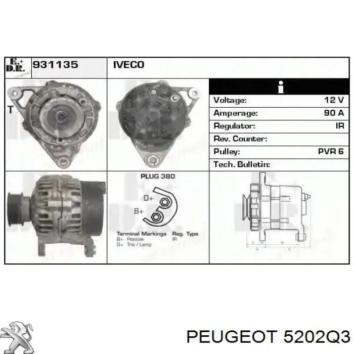 Купить 5202Q3 Peugeot/Citroen Амортизатор подвески передний правый