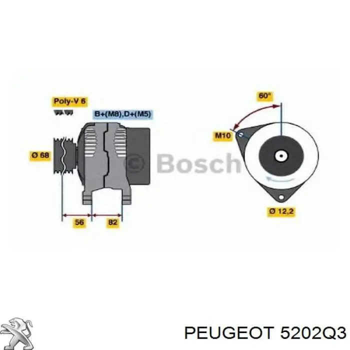 Амортизатор подвески передний левый Peugeot/Citroen 5202Q3 цена, от 22.47 USD