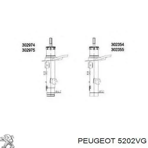 5202VG Peugeot/Citroen амортизатор передний левый