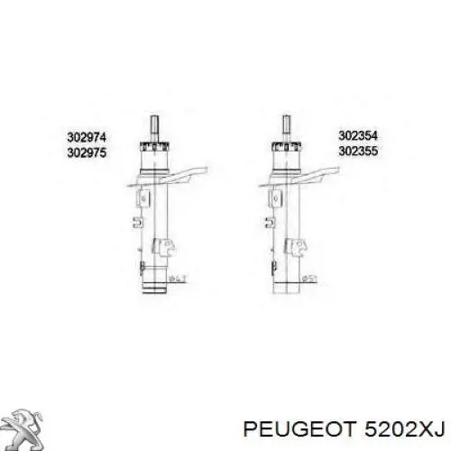 5202XJ Peugeot/Citroen амортизатор передний левый