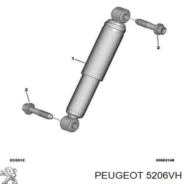 Amortiguador trasero 5206VH Peugeot/Citroen