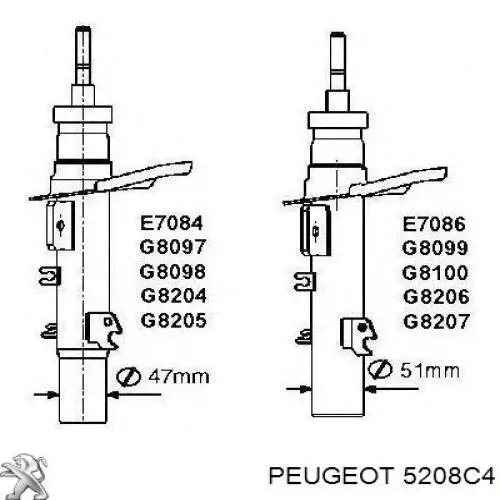 Амортизатор передний левый 5208C4 Peugeot/Citroen