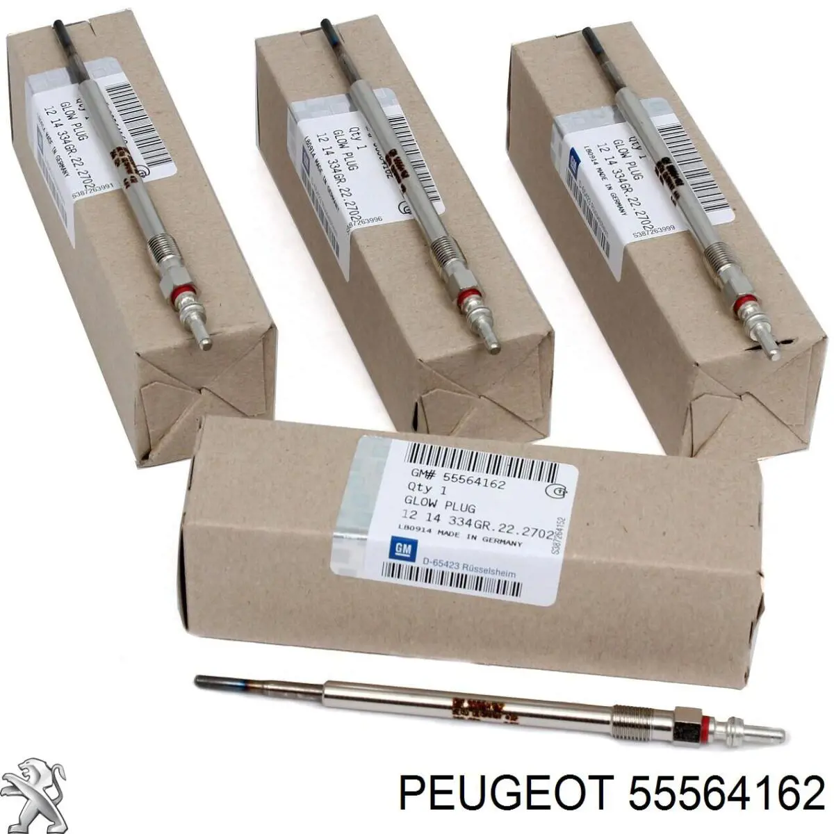 55564162 PEUGEOT Bujía de precalentamiento original y equivalente