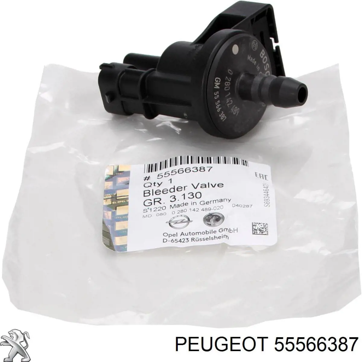 55566387 Peugeot/Citroen válvula de ventilação dos gases do tanque de combustível