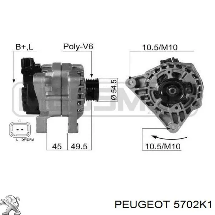 5702K1 Peugeot/Citroen генератор