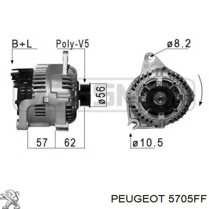 Генератор 5705FF Peugeot/Citroen