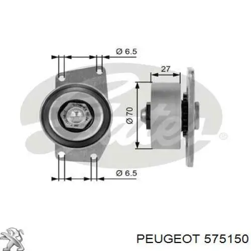 Ролик натяжителя приводного ремня Peugeot/Citroen 575150