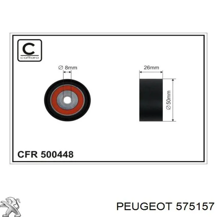 Polea inversión / guía, correa poli V 575157 Peugeot/Citroen
