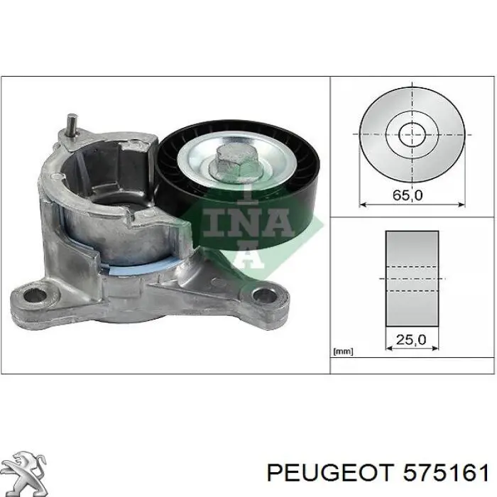 Tensor de correa, correa poli V 575161 Peugeot/Citroen