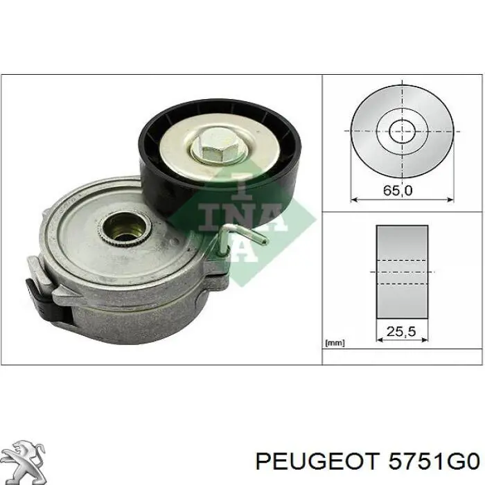 5751G0 Peugeot/Citroen натяжитель приводного ремня