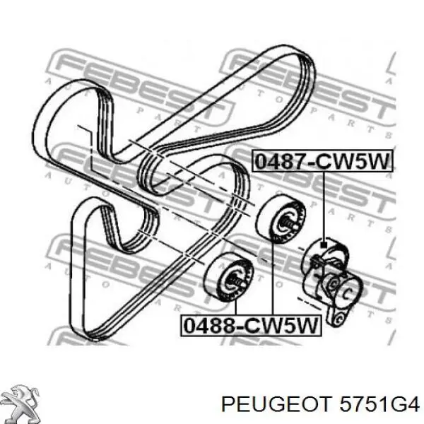 Паразитный ролик приводного ремня Peugeot/Citroen 5751G4 цена, от 13.53 USD