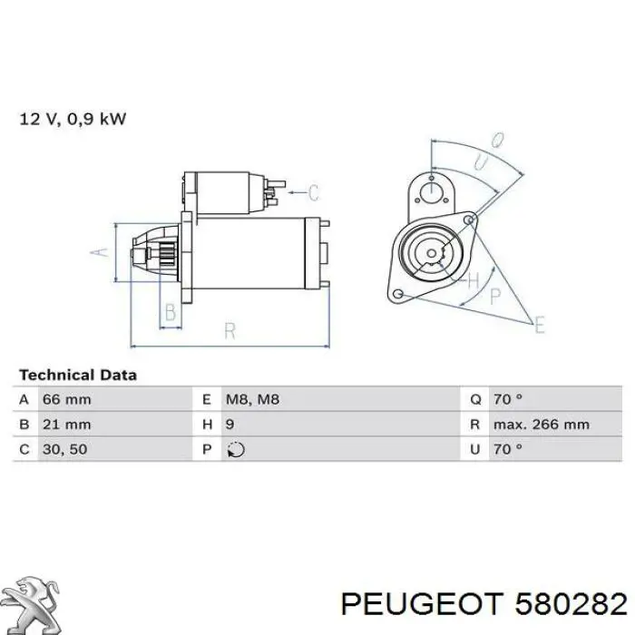 Стартер Peugeot/Citroen 580282 цена, от 79.20 USD
